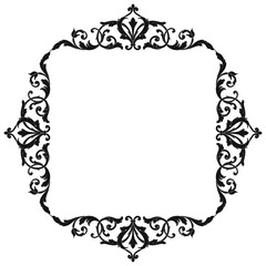 Vintage Ornament Element in baroque style with filigree and floral engrave the best situated for create frame, border, banner. It's hand drawn foliage swirl like victorian or damask design arabesque.
