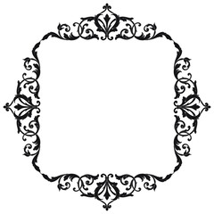 Vintage Ornament Element in baroque style with filigree and floral engrave the best situated for create frame, border, banner. It's hand drawn foliage swirl like victorian or damask design arabesque.