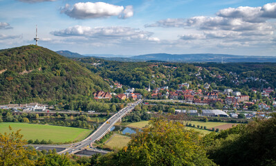 Porta Westfalica Luftaufnahme