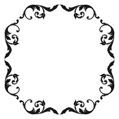 Vintage Ornament Element in baroque style with filigree and floral engrave the best situated for create frame, border, banner. It's hand drawn foliage swirl like victorian or damask design arabesque.