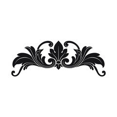 Fototapeta premium Vintage Ornament Element in baroque style with filigree and floral engrave the best situated for create frame, border, banner. It's hand drawn foliage swirl like victorian or damask design arabesque.