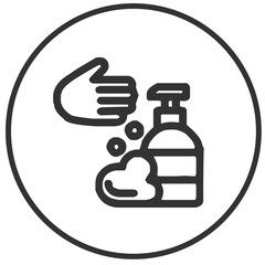Wash hand with soap and water icon vector illustration