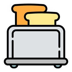 Electronic toaster icon. Outline electronic toaster vector icon for web design isolated on white background