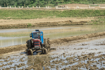 Obraz premium Pictures of a train ride through North Korea