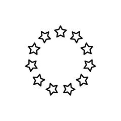 Circle Star Border Icon Vector Template Illustration Design