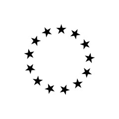 Circle Star Border Icon Vector Template Illustration Design