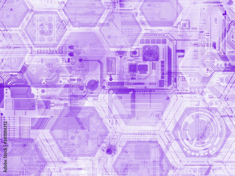 Aufkleber abstract hexagon geometric colorful element of tech innovation
