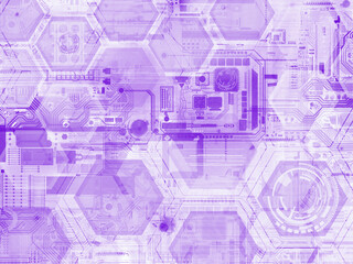 Abstract hexagon geometric colorful element of tech innovation