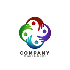 Hand community Logo icon, People care, community, creative hub, social connection, charity symbol  design vector