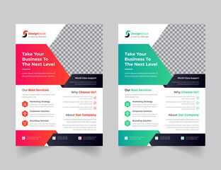 Corporate Business Flyer poster pamphlet brochure cover design layout background, two colors scheme,vector template in A4 size - Vector