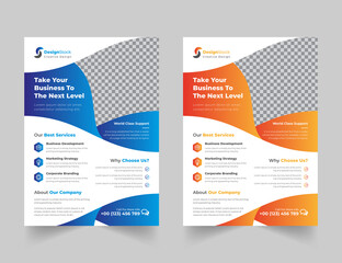 Corporate Business Flyer poster pamphlet brochure cover design layout background, two colors scheme,vector template in A4 size - Vector