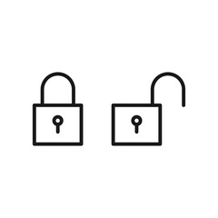Lock unlock icon. Vector Illustration