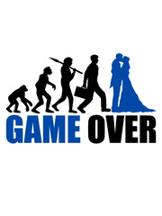 Game Over Liebe Evolution Frau schön Logo 