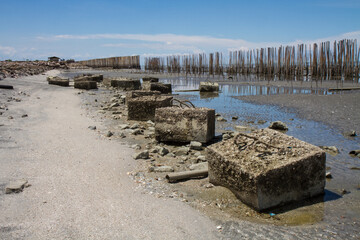 Ruins of building on the seashore