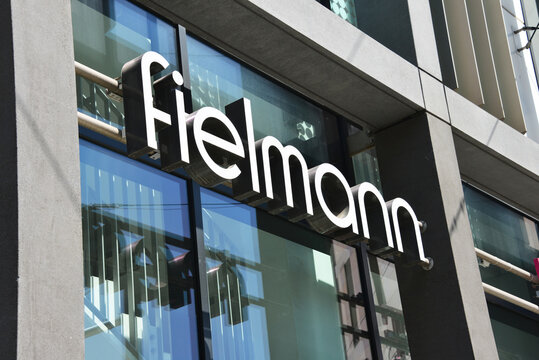 Hanover, Lower Saxony  / Germany - May 11, 2017: Fielmann logo in Hanover, Germany - Fielmann AG is a German company focusing on optical retail