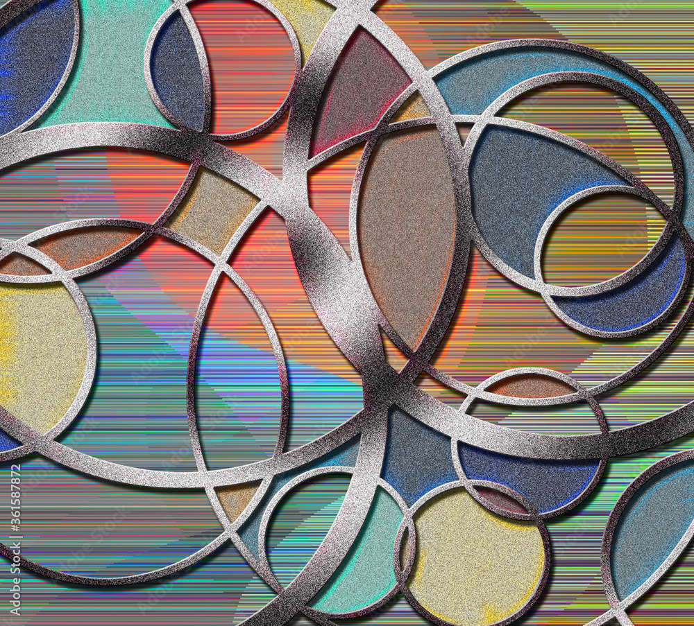 Poster geometric modern abstract. 3d rendering