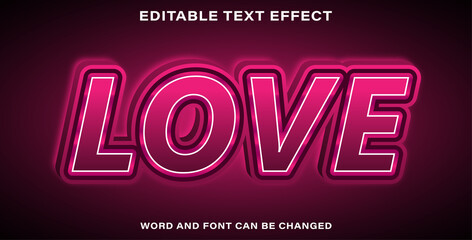 Editable text effect love