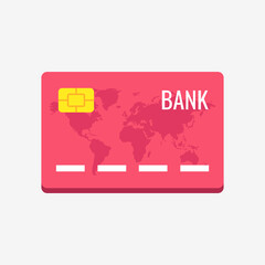 Credit card flat icon. Vector Illustration.