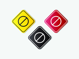 Stop sign, set. Flat design. Vector for web. Vector flat style illustration isolated on white background