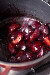 frying plum in the bowl