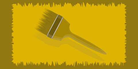 Paint brush, realistic - abstract background - vector. Banner DIY home repair.