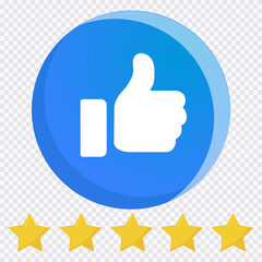 thumb up gesture icon like five star Vector illustration on white background.