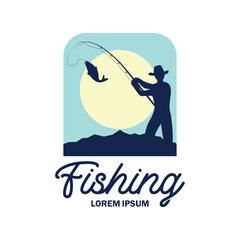 fishing logo with text space for your slogan tag line, vector illustration