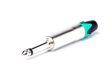 Audio guitar jacks isolated on white background