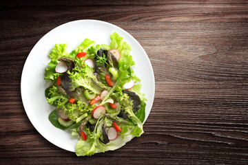 Plate of fresh and healthy salad