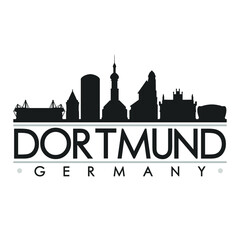 Obraz premium Dortmund Germany Skyline Silhouette Design City Vector Art Famous Buildings.