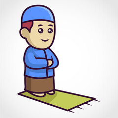 Cute muslim character mascot design