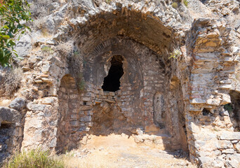 Afkule church ruins in Fethiye, Turkey