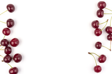 Сherry berries isolated on white background. With clipping path.