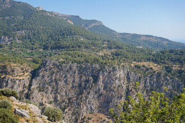 Fototapeta na wymiar Butterfly Valley panorama in Fethiye, Turkey
