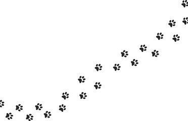 Obraz premium Paw print foot trail. Dog, cat paw print. Vector