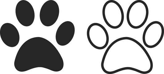 Cat paw print flat icon for animal apps and websites