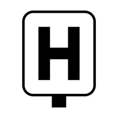 hospital sign symbol icon, line style
