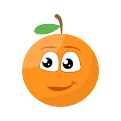 Cute Orange character with happy smiling face Vector illustration
