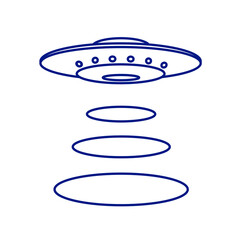 Blue ufo on a white background