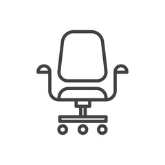 Office chair or logo in modern line style. Vector Illustration.