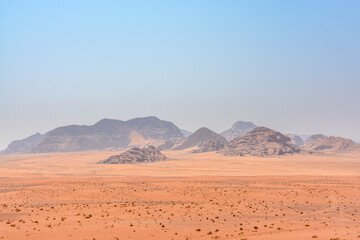 Fototapeta na wymiar The wadi rum desert, in jordan