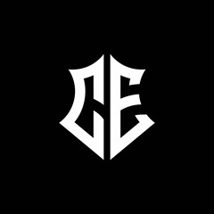 CE monogram logo with a sharp shield style