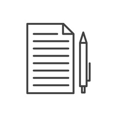 Checklist document with pen. Vector Illustration.