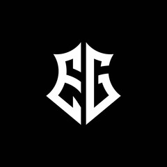 EG monogram logo with a sharp shield style