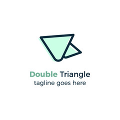 logo design vector illustration double triangle