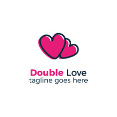 logo design vector illustration double love