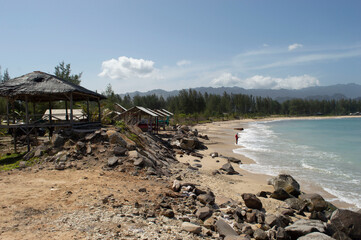 Fototapeta na wymiar View of the lhok cut beach, Aceh, Indonesia