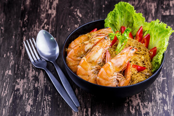 Baked shrimp with glass noodles