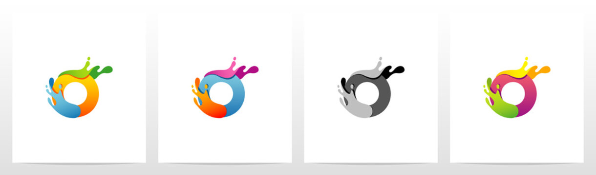 Colorful Splashes On Letter Logo Design O