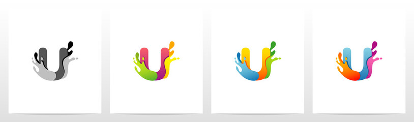 Colorful Splashes On Letter Logo Design U © recehan